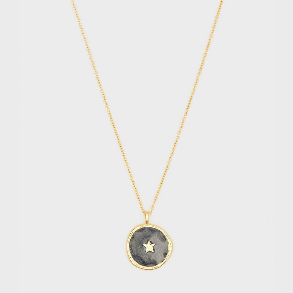 Dark Grey galaxy pendant chain